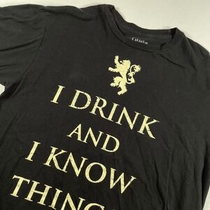Game of Thrones I Drink‎ and I Know Things T-Shirt Black Large GOT